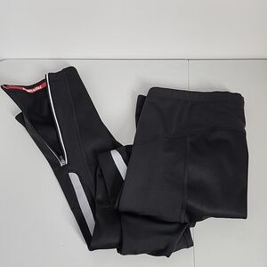 Black Cycling Pants with Reflective Stripes